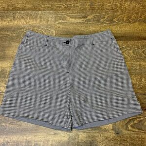 Talbots Women's Black White Gingham Check Chino Shorts Size 16